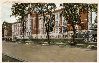 Colour postcard of Jarvis Collegiate (high school) in Toronto. Hand-written note and postmarked…