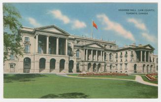 Picture of law buildings facing large front lawn. 