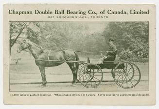 Picture of a man in a horse drawn carriage. 