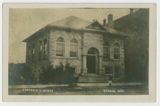 Picture of two storey library building. 