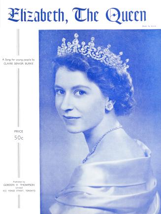 Cover features: title and composition information; inset facsimile photograph of Queen Elizabet…