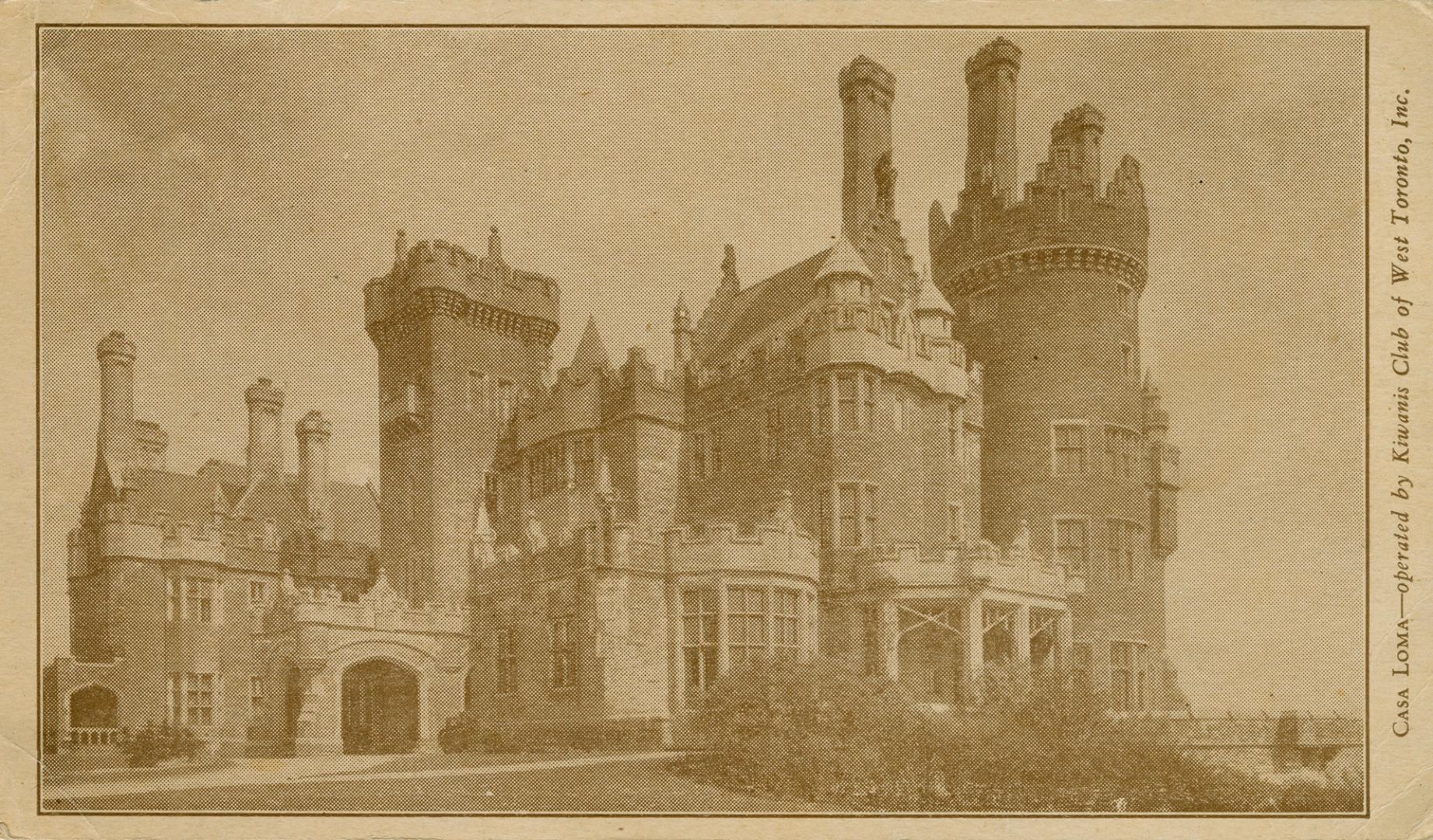 Sepia toned photograph of a castle.