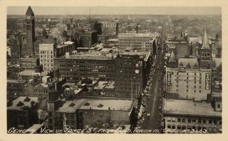 General view up Yonge St., from club, Toronto, Ont.