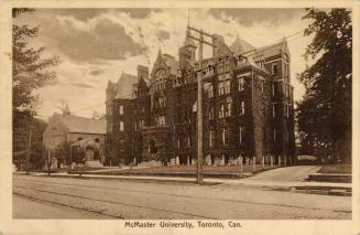 Sepia toned photograph of a very large late Victorian design building.