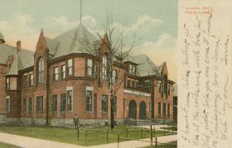 Picture of large library building with wide white border on right. 