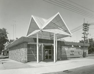 Picture of library branch with new portico. 