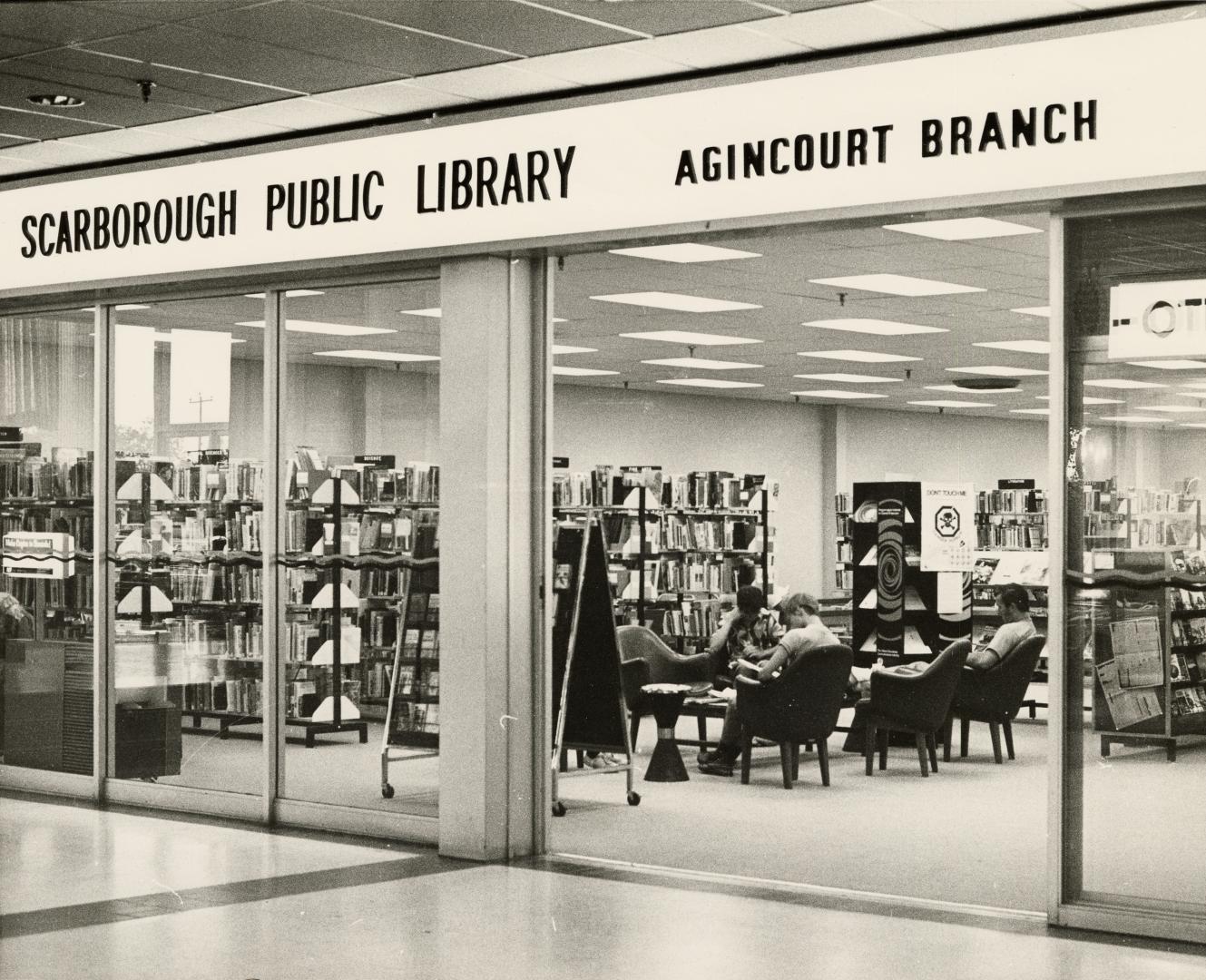 Picture of library branch inside a mall. 