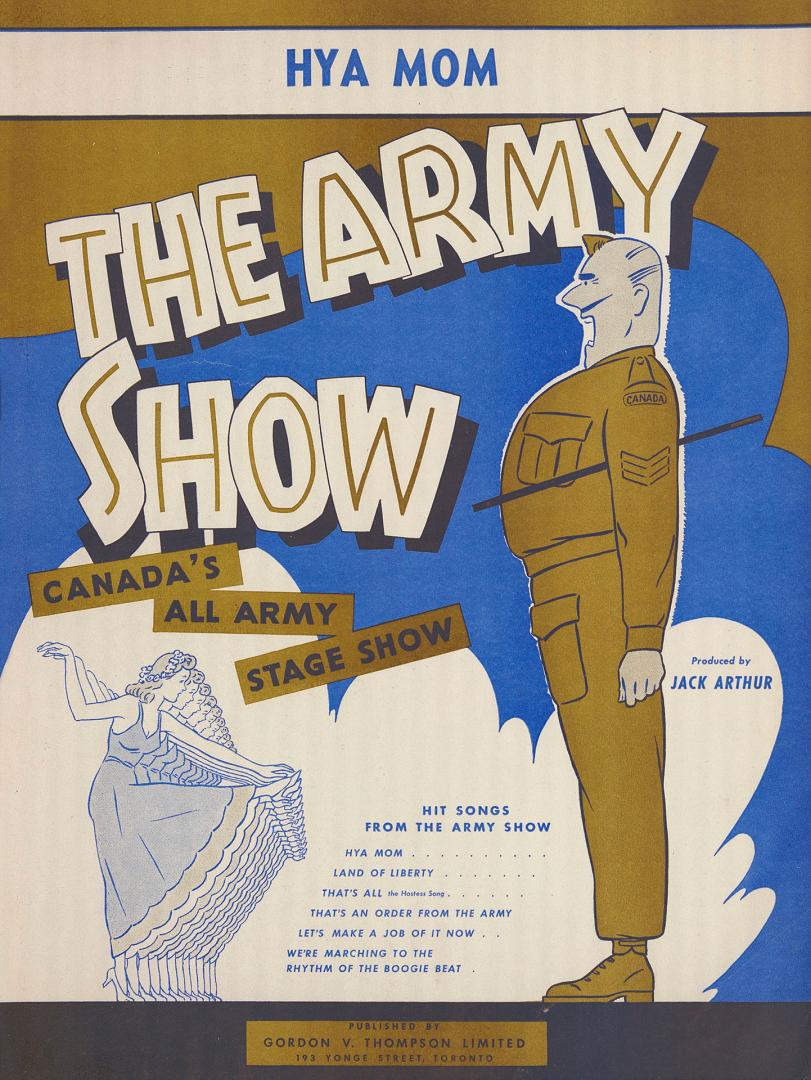 Cover features: title and composition information; drawing of a sergeant shouting and women in …