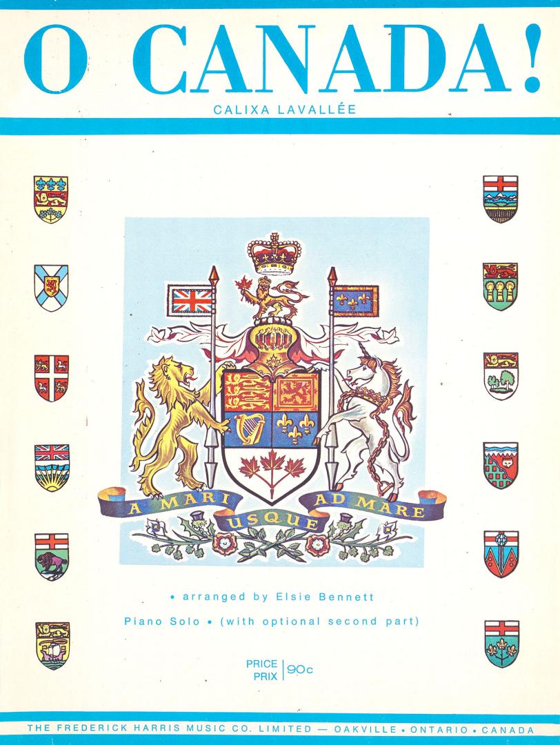 Cover features: title and composition information; Canadian crest central, surrounded by provin…