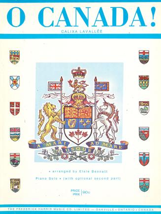 Cover features: title and composition information; Canadian crest central, surrounded by provin…