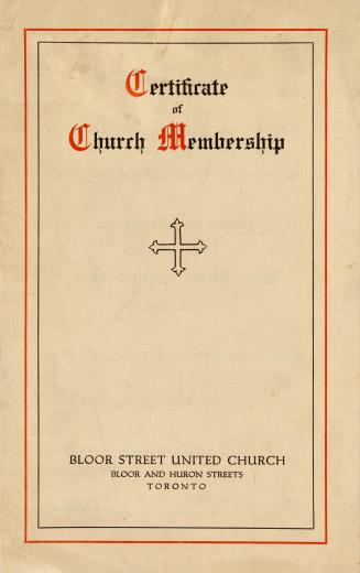 Certificate of church membership