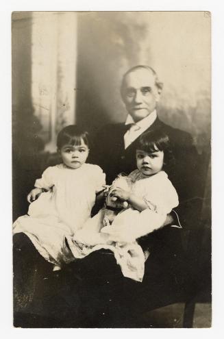 Black and white photograph of Charles Abbott Stevenson and Anna Irene Stevenson with grandfathe…