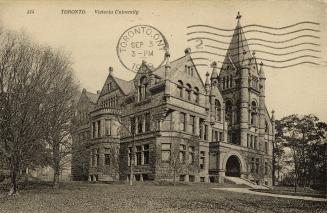 Black and white photo postcard depicting the exterior of a building. The caption states, "Toron…