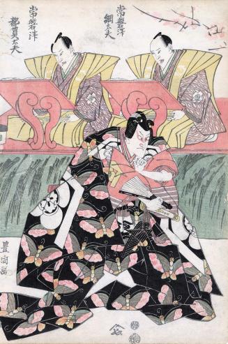 Japanese print of an actor in the role of Gorō Tokimune in the kabuki drama "Revenge of the Sog…