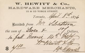 W. Hewitt & Co., Hardware Merchants