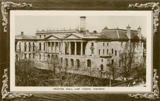 Black and white photograph of very large series of buildings in Palladian an neoclassical style…