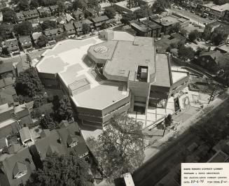 Picture of library building from a high height. 