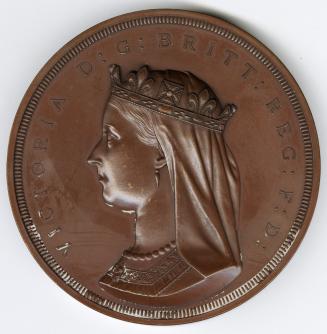 Bronze medal, die struck.(obverse) Queen Victoria crowned and veiled, left facing. Inscribed: "…