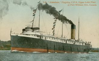 A large steamship on open water.