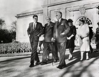 John F. Kennedy, Georges Vanier and John Diefenbaker followed by Jackie Kennedy and Olive Diefe…