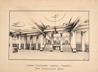 Architectural drawing of library building.