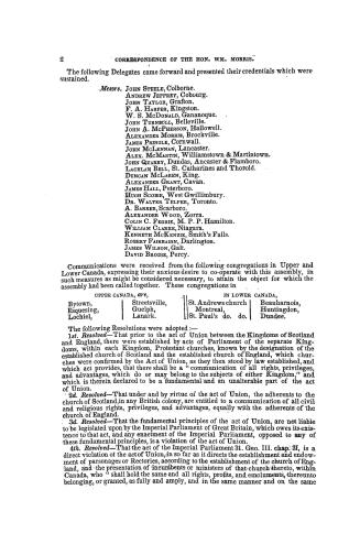 The correspondence of the Hon. William Morris with the Colonial Office, as the delegate from the Presbyterian body in Canada