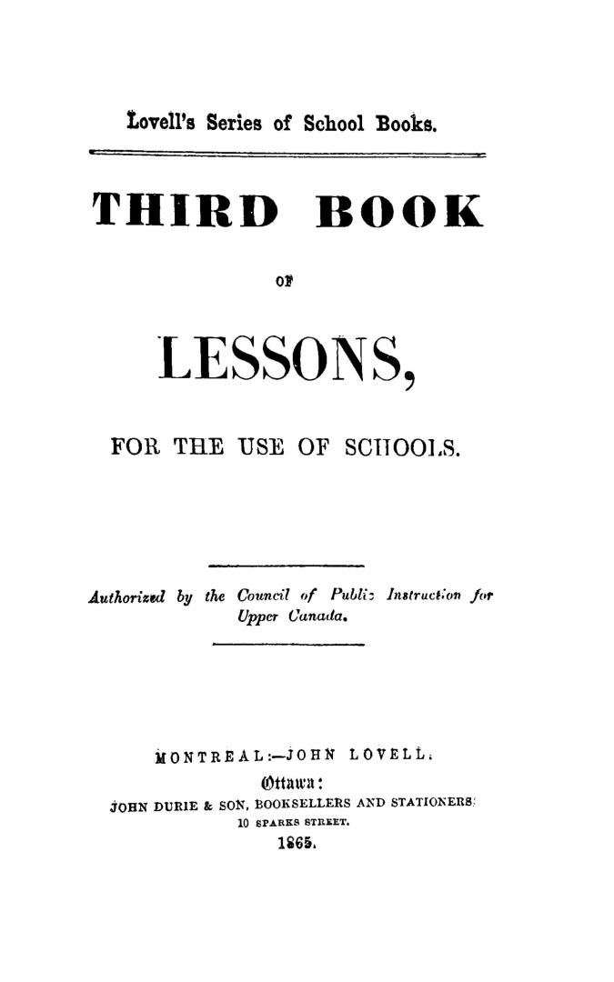 Third book of lessons, for the use of schools