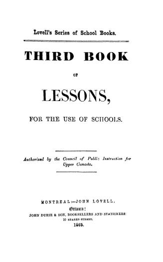 Third book of lessons, for the use of schools