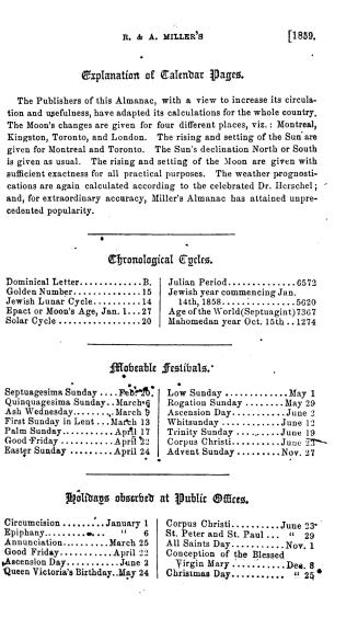 R. & A. Miller's Canadian farmer's almanac