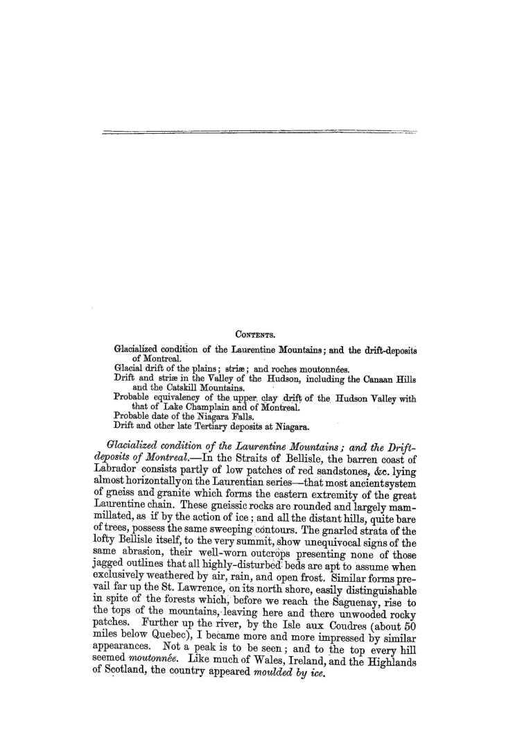 On some of the glacial phaenomena of Canada and the North-eastern Provinces of the United States during the drift-period