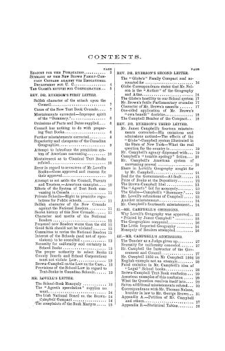 The school book question, letters in reply to the Brown-Campbell crusade against the Educational department for Upper Canada, with copious notes furth(...)