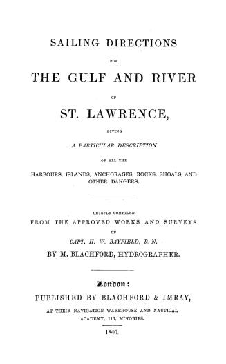 Sailing directions for the gulf and river of St