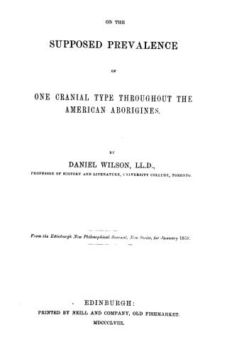 On the supposed prevalence of one cranial type throughout the American aborigines