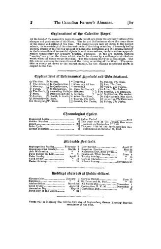 Bryson's Canadian farmer's almanac, for the year of Our Lord 1851