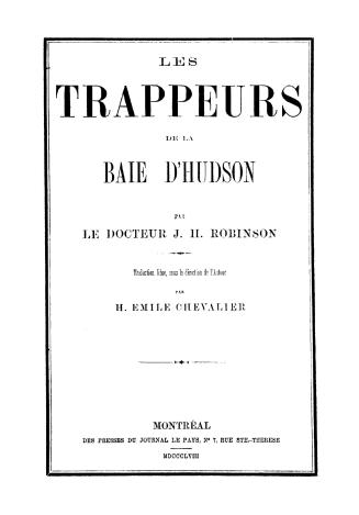 Les trappeurs de la Baie d'Hudson