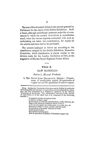 Catalogue of the Canadian contributions to the Dublin exhibition, 1865