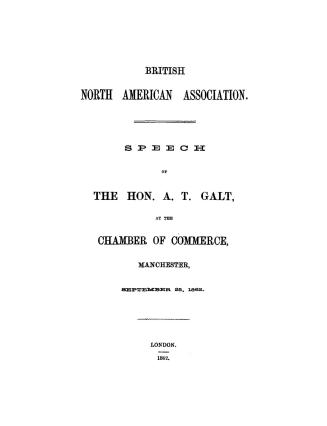 Speech... at the Chamber of commerce, Manchester, September 25, 1862