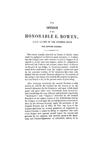 Lower Canada reports. Décisions des tribunaux du Bas-Canada. Seigniorial questions