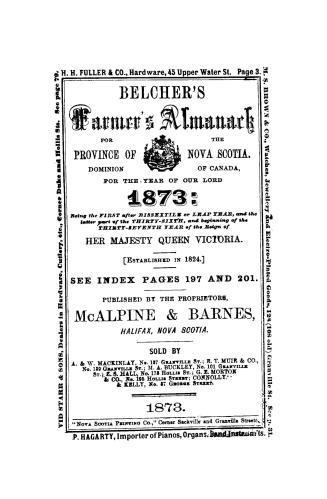 Belcher's farmer's almanack for the year of our Lord