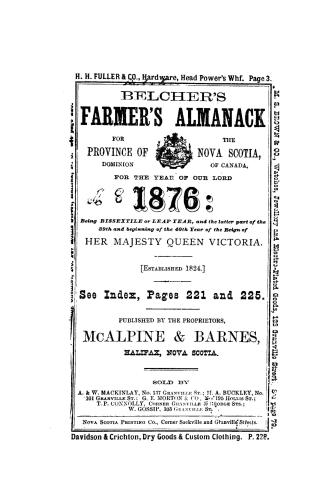 Belcher's farmer's almanack for the year of our Lord