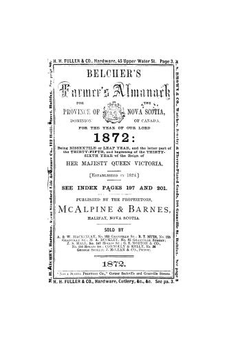 Belcher's farmer's almanack for the year of our Lord