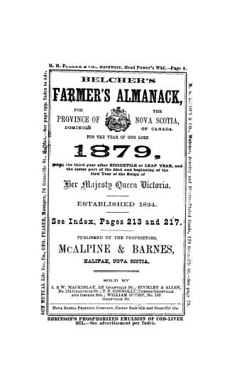 Belcher's farmer's almanack for the year of our Lord