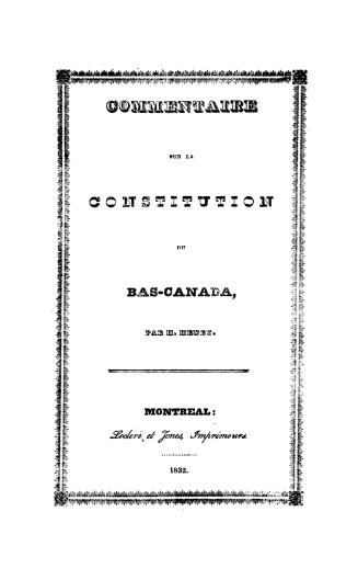 Commentaire ou observations sur l'acte de la 31e année du régne de George III, chap