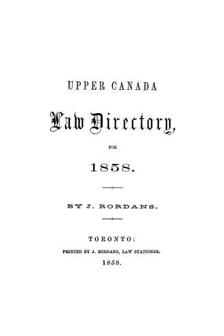 The Ontario law list and solicitors' agency book