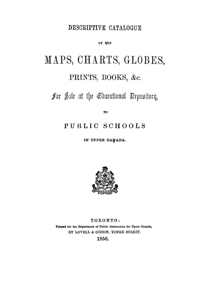 Descriptive catalogue of the maps, charts, globes, prints, books, &c