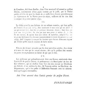 Loi relative aux secours accordés aux officiers, tant civils que militaires, Acadians & Canadiens, & à leurs familles