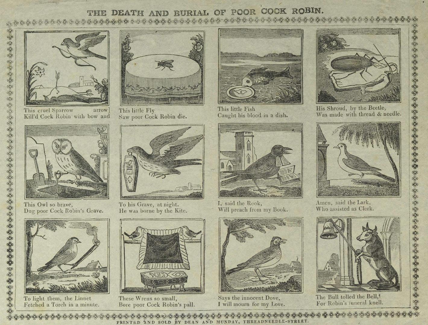 The death and burial of poor Cock Robin