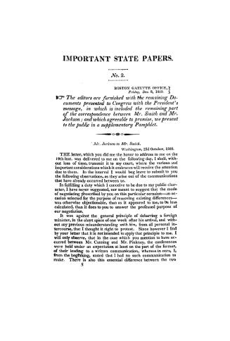 Important state papers. No. 2. Boston Gazette Office, Friday, Dec. 8, 1809