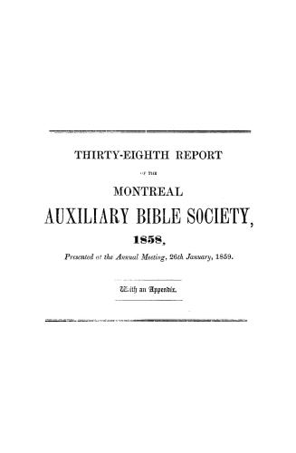 Report of the Montreal Auxiliary Bible Society