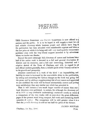 The Chatham directory and county gazetteer for 1885-6.